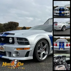 Très belle FORD MUSTANG ROUSH Stage 3 de 2005 - V8 - 4,6L - BM - 197 182 KMS - Gris Argent avec des bandes Bleues