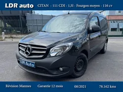 Mercedes CITAN 111 – 1,5 CDI SELECT – fourgon moyen diesel 116 CV - 08/2021 – 78.162 kms – garantie 12 mois - 3 places avant