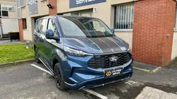 40 990 ht / ford transit custom sport 320 l1h1 2.0 170 cv bva double porte laterale bleu azur neuf / tva recuperable