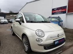 Fiat 500 1.2 69 ch. Intérieur Cuir/Clim auto bi-zone/Toit panoramique/Jantes alu– 123 500 kms. Citadine chic et intemporelle. CT OK