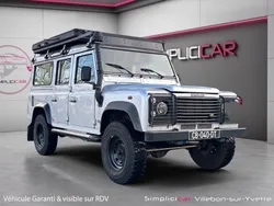 Land rover 110 defender td5 entièrement aménagé et équipé road trip carplay tente de toit douchette panneau solaire
