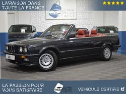 BMW SERIE 3 (E30) 325I 170 CABRIOLET-06/1986-6 Cylindres-Peinture/Sellerie/Capote Neuve-Volant M Tech I-D.A-Roue de Secours-Cuir Intégral Rouge-Distribution Ok-Grosse Restauration-Etat Rare