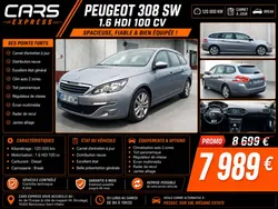 Peugeot 308 ii sw 1.6 blue hdi 100 access toit panoramique 6 mois de garantie