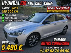Hyundai i30 1.6l crdi 7cv 136ch vendu dans l etat