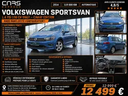 Volkswagen golf sportvan 1.4 tsi 150cv dsg7 carat edition garantie 6mois