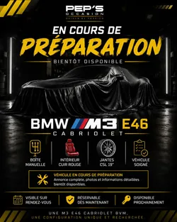 BMW M3 E46 Cabriolet BVM | Jantes CSL 19" | Intérieur Rouge | En cours de préparation