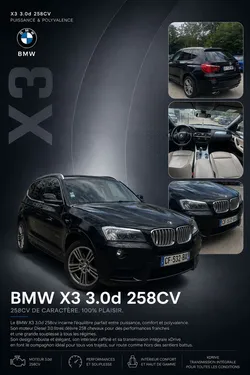 BMW X3 xDrive 3.0 d 258 cv Boîte auto PACK M