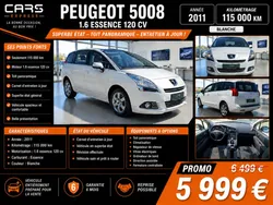 Peugeot 5008 1.6 120cv toit panoramique 1er main garantie 6mois