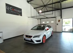 Seat Leon III ST 2.0 TSI 290 ch Cupra DSG - 1°Main - Suivi Complet Seat - Toit ouvrant panoramique - Sièges Baquets chauffants - Caméra - Pack Performance orange - Seat Sound System - Jantes 19"