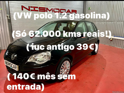 VW Polo Só 62.000 kms 140 mês sem entrada livro de revisões